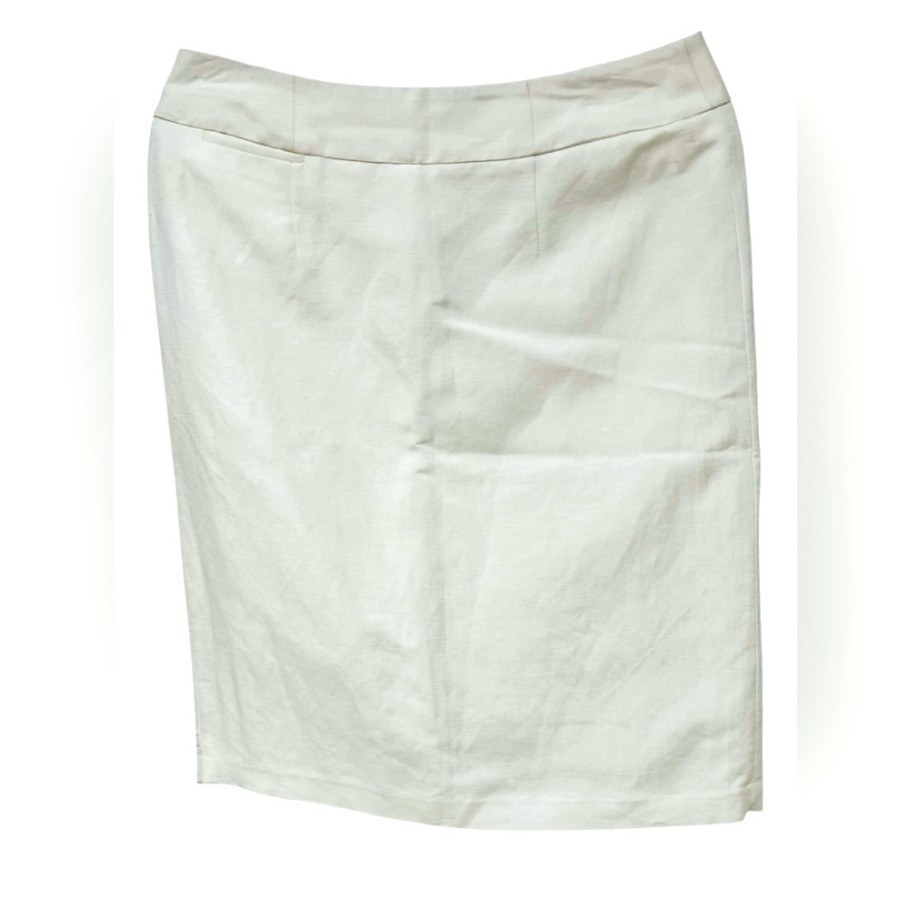 Calvin Klein White Pencil Suit  Skirt Sz 6  Linen 55%